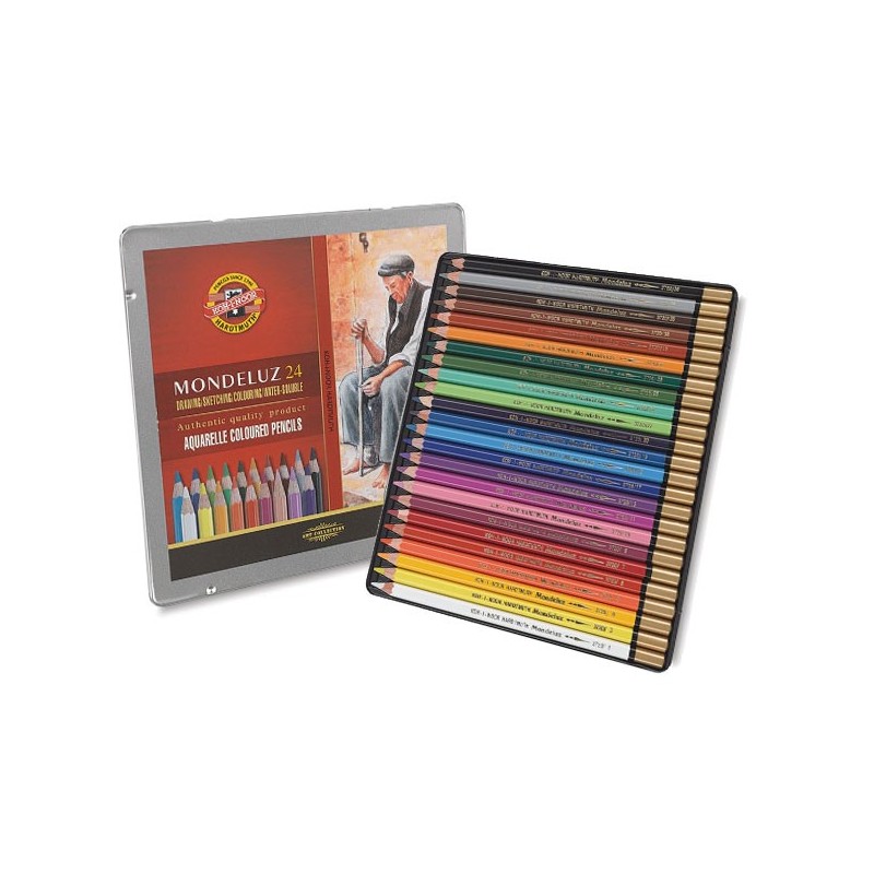  Fine art shop - Watercolour pencils Metal box Mondeluz 24 p. | totenart.com