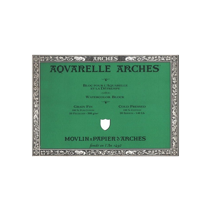  Fine art shop - Arches Watercolour 300 gr, 18x26 cm, Cold Pressed, pad 20 s. | totenart.com