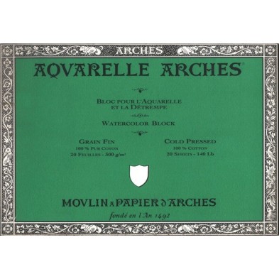 Fine art shop - Arches Watercolour 300 gr, 18x26 cm, Cold Pressed, pad 20 s. | totenart.com