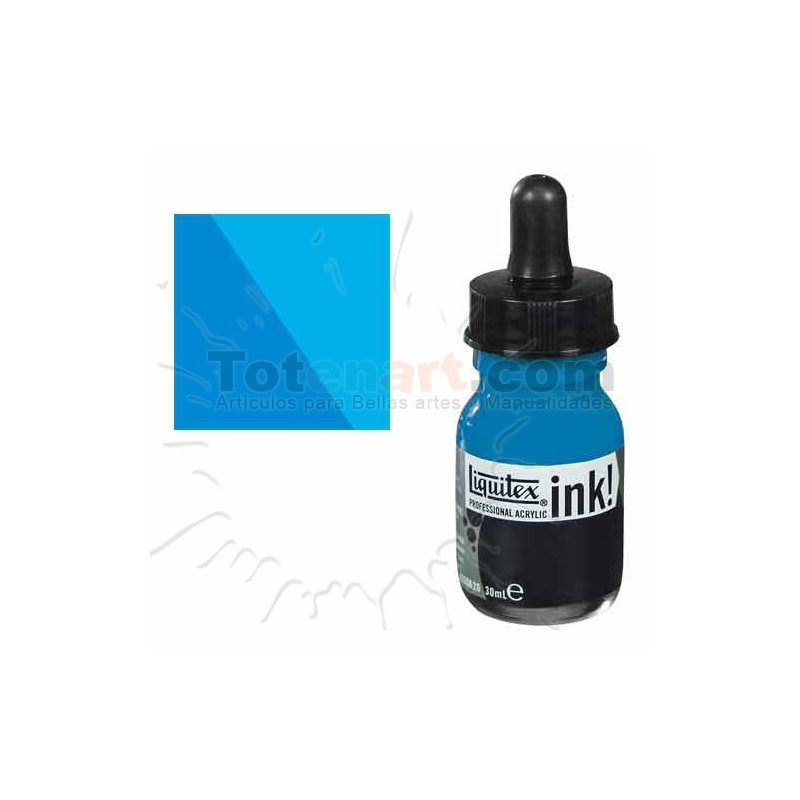 Fine art shop - Liquitex Acrylic Ink Cerulean Blue, 30 ml. | totenart.com