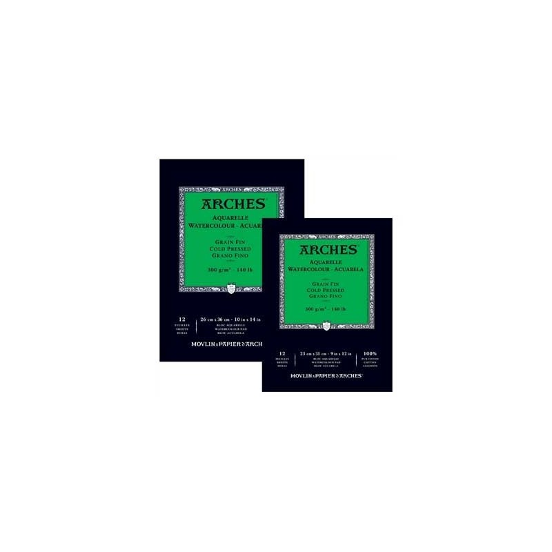  Fine art shop - Arches Watercolour 300 gr, 26x36 cm, Cold Pressed, pad 12 s. | totenart.com