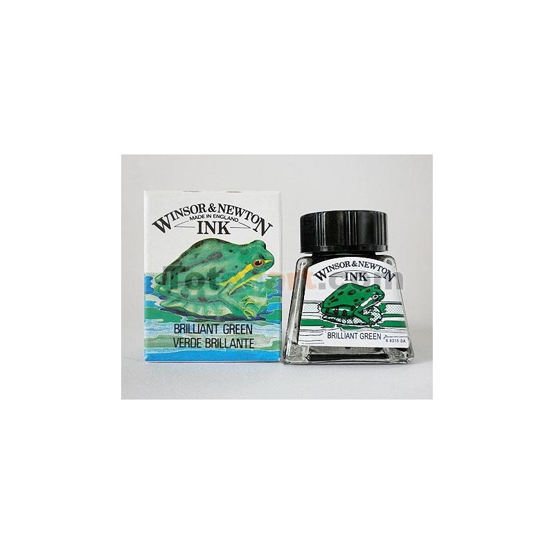 Drawing Ink  Bright Green, Winsor & Newton, 14 ml.