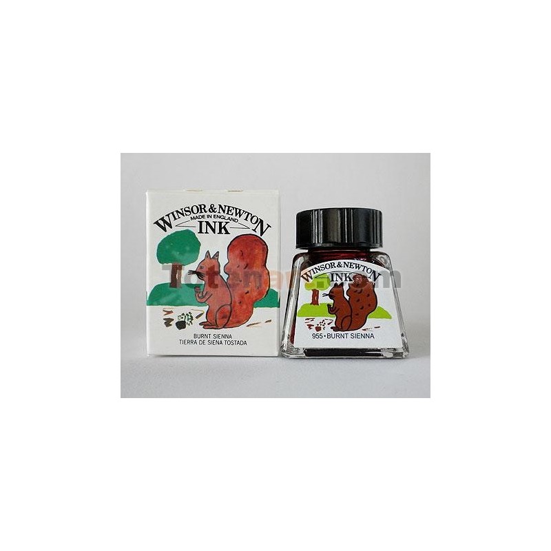 Drawing Ink, Burnt Umber, Winsor & Newton, 14 ml.