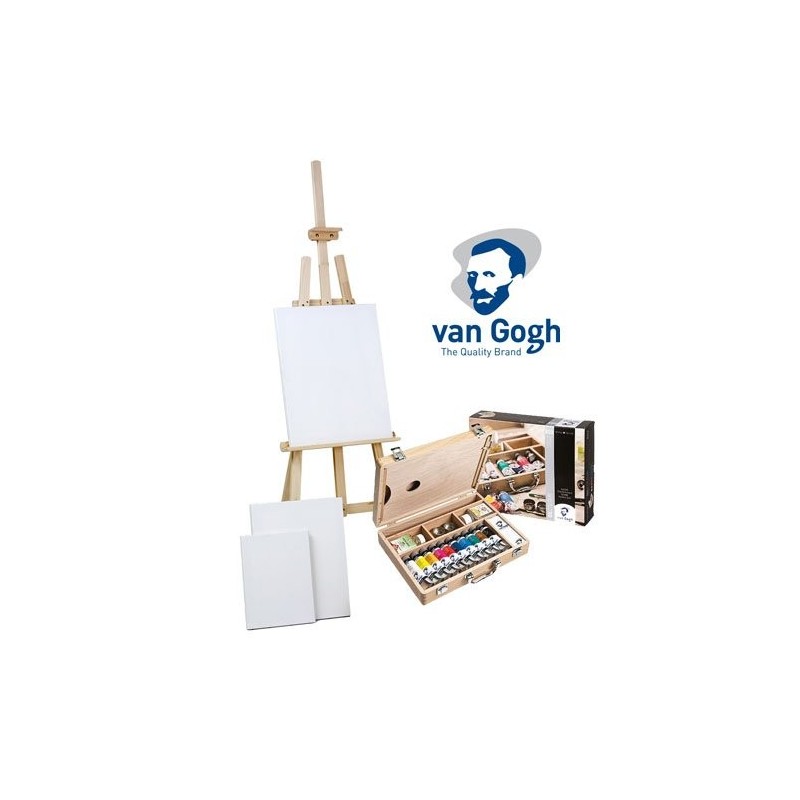 Fine art shop - Set de regalo óleo Van Gohg: maleta, caballete y 3 lienzos | totenart.com