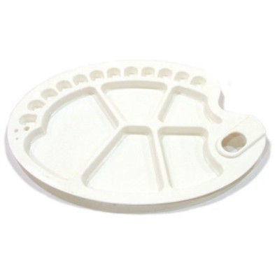  Fine art shop - Oval Plastic Palette with 17 holes, 25x35 cm. | totenart.com