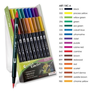 Tombow Marker, Set of 18 Primary Colours 