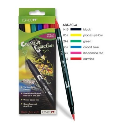 Tombow Marker, Set of 6 Primary Colours 