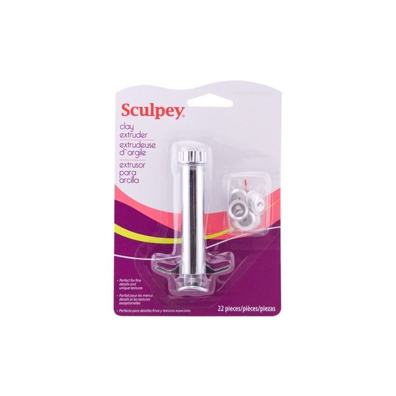 Jeringa extrusora Sculpey Clay Extruder para arcilla con 19 discos - Totenart