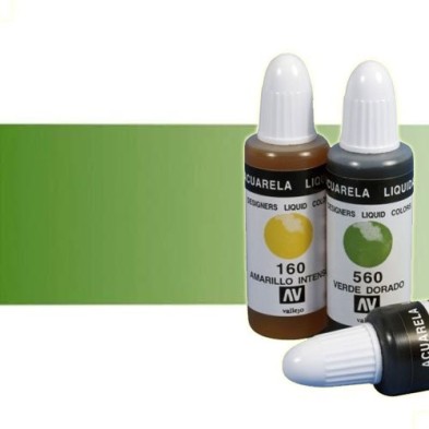 Fine art shop - Liquid Watercolour Vallejo, Golden Green, 32 ml. | totenart.com