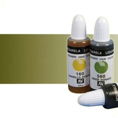 Fine art shop - Liquid Watercolour Vallejo, Olive Green, 32 ml. | totenart.com