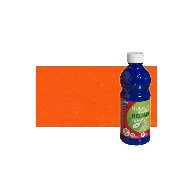 Gouache liquido Naranja, Lefranc, 500 ml.