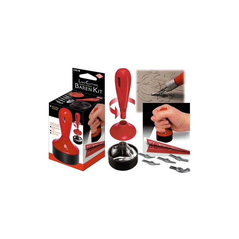 Fine art shop - Linocut set with baren, handle and 5 pen nibs ESSDEE | totenart.com\n