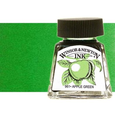 Drawing Ink  Bright Green, Winsor & Newton, 14 ml.