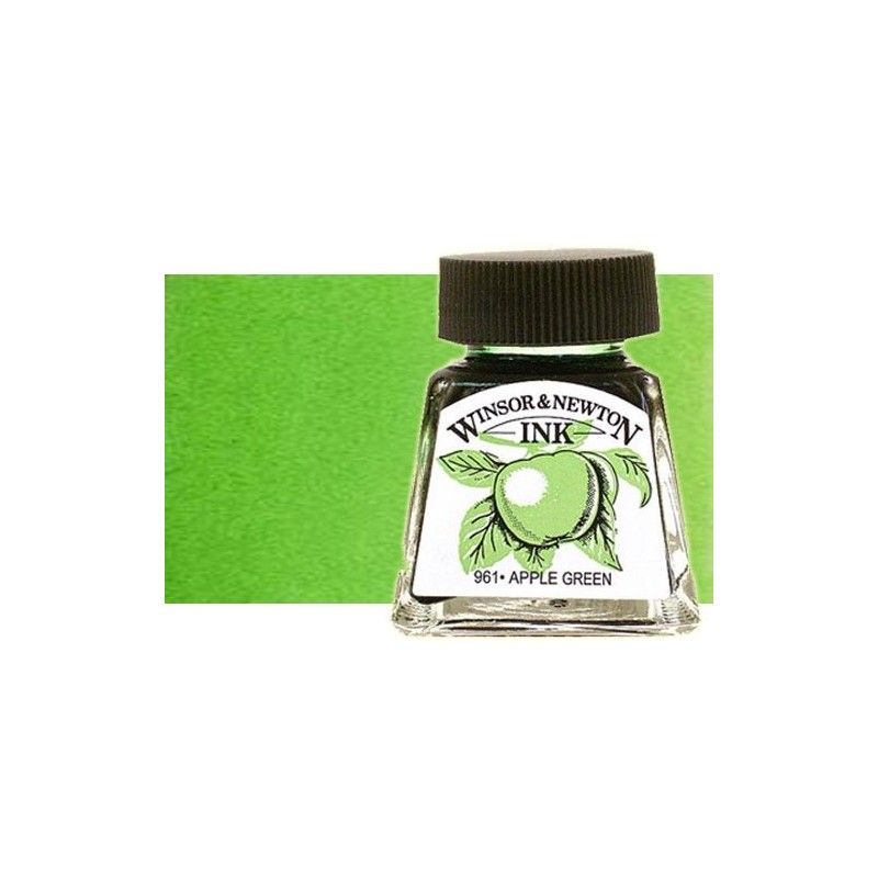 Drawing Ink, Apple Green, Winsor & Newton, 14 ml.