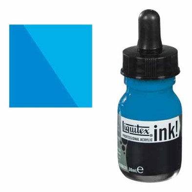 Fine art shop - Liquitex Acrylic Ink Cerulean Blue, 30 ml. | totenart.com