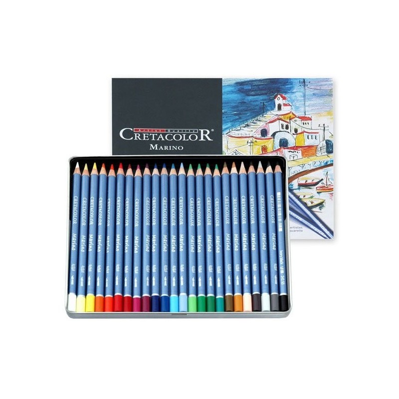  Fine art shop - Watercolour pencils Metal box Cretacolor Marino 24 uds.  | totenart.com