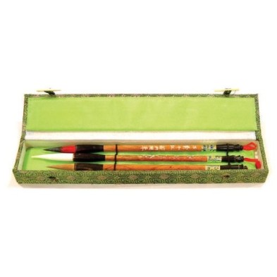 Fine art shop - Case 3 brushes, bamboo handle, different hairs. | totenart.com