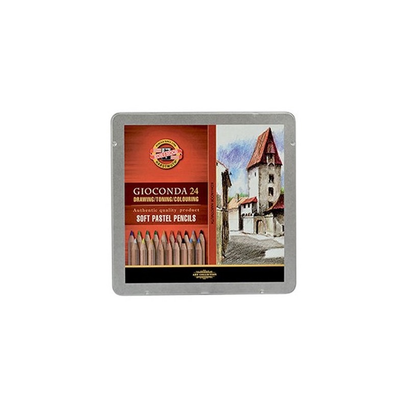  Fine art shop - Pastel Pencils metal box Giocconda Koh-i-Noor (24 colours) | totenart.com
