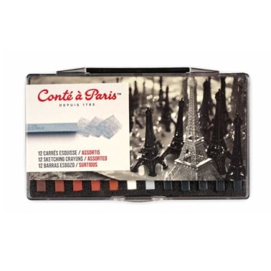 Fine art shop - Box Carres Conte 12 assorted sketchig crayons | totenart.com