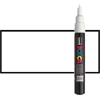 Fine art shop - White (N. 1) Posca marker PC1M, round tip (0.7 mm.) | totenart.com