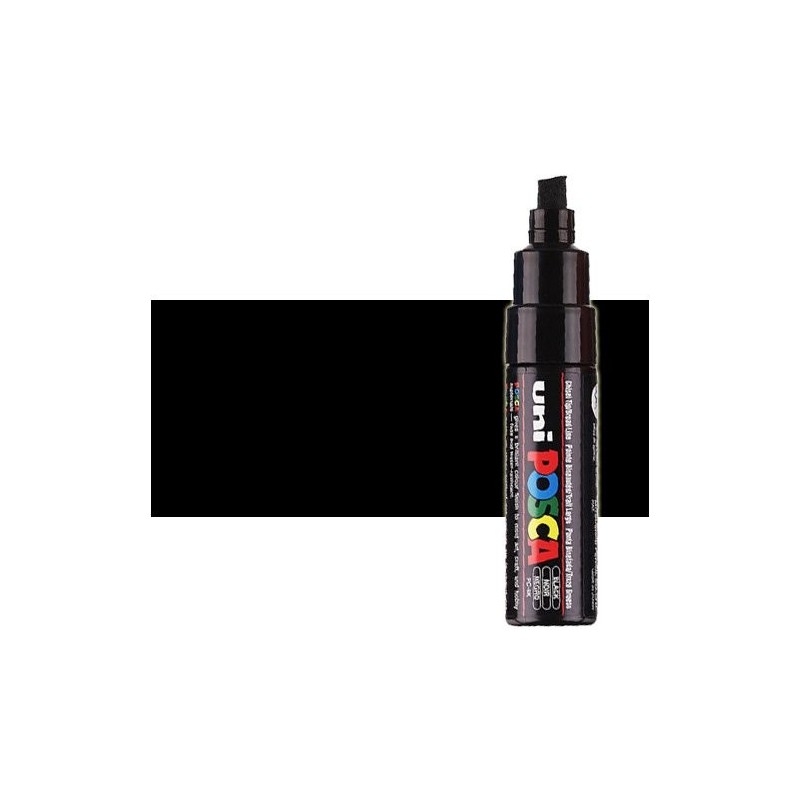 Fine art shop - Black (N. 24) Posca marker PC8K, beveled tip (8 mm.) | totenart.com