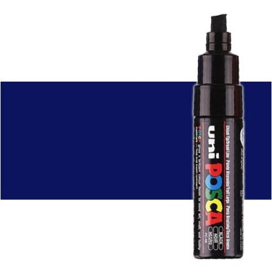Fine art shop - Blue (N. 33) Posca marker PC8K, beveled tip (8 mm.) | totenart.com