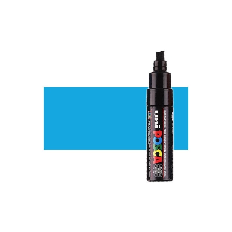 Fine art shop - Light blue (N. 8) Posca marker PC8K, beveled tip (8 mm.) | totenart.com