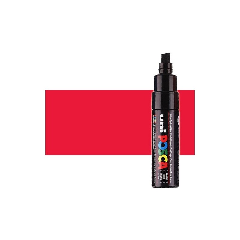 Fine art shop - Red (N. 15) Posca marker PC8K, beveled tip (8 mm.) | totenart.com