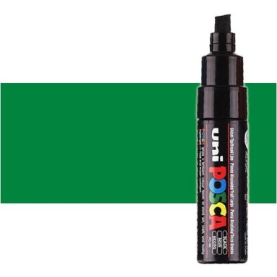 Fine art shop - Green (N. 6) Posca marker PC8K, beveled tip (8 mm.) | totenart.com