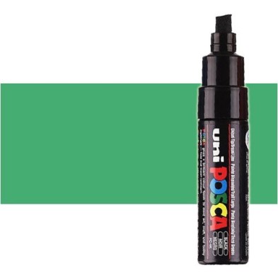 Fine art shop - Metallic green (N. M6) Posca marker PC8K, beveled tip (8 mm.) | totenart.com