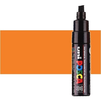 Fine art shop - Orange (N. 4) Posca marker PC8K, beveled tip (8 mm.) | totenart.com