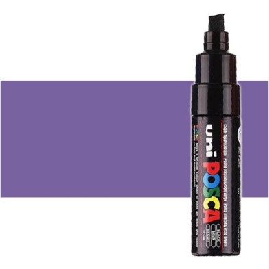 Fine art shop - Metallic violet (N. M12) Posca marker PC8K, beveled tip (8 mm.) | totenart.com