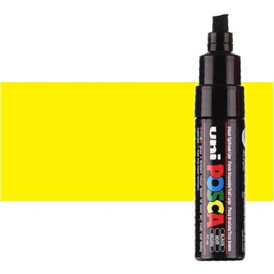 Fine art shop - Yellow (N. 2) Posca marker PC8K, beveled tip (8 mm.) | totenart.com