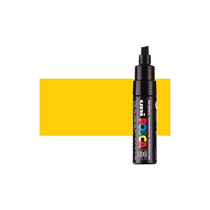 Fine art shop - Bright Yellow (N. 3) Posca marker PC8K, beveled tip (8 mm.) | totenart.com