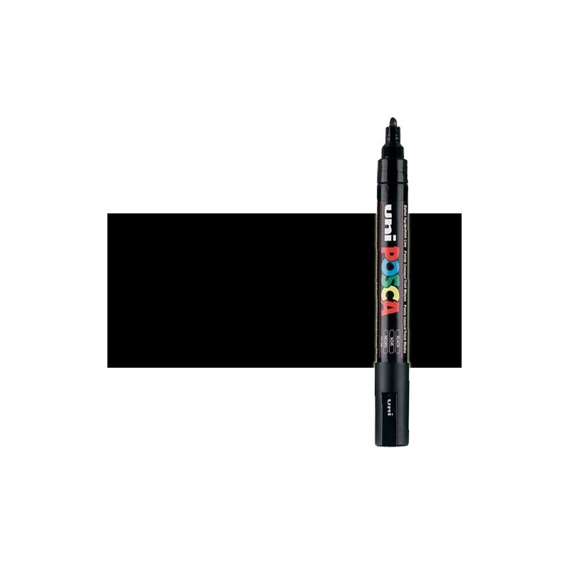 Fine art shop - Black (N. 24) Posca marker PC5M, round tip (1.8-2.5 mm.) | totenart.com