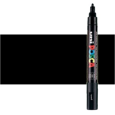 Fine art shop - Black (N. 24) Posca marker PC5M, round tip (1.8-2.5 mm.) | totenart.com