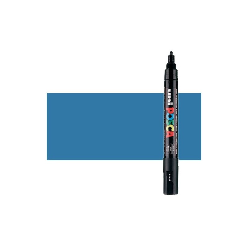 Fine art shop - Metallic blue (N. M33) Posca marker PC5M, round tip (1.8-2.5 mm.) | totenart.com