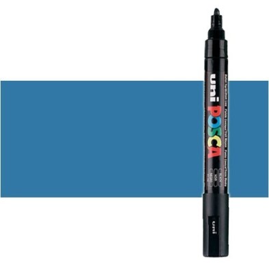 Fine art shop - Metallic blue (N. M33) Posca marker PC5M, round tip (1.8-2.5 mm.) | totenart.com