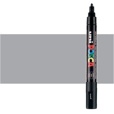 Fine art shop - Silver (N. 26) Posca marker PC5M, round tip (1.8-2.5 mm.) | totenart.com