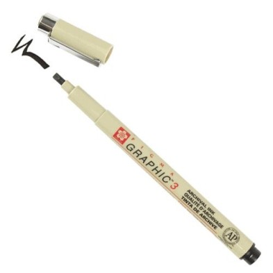 Fine art shop - Marker Pigma Graphic Sakura 3, 3.0mm. Black N. 49 | totenart.com