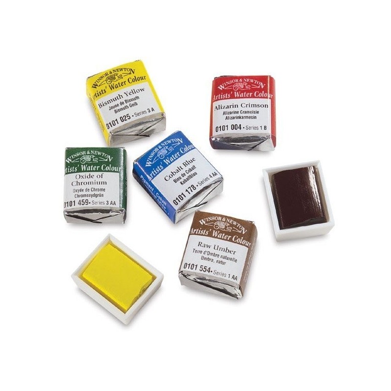 Fine art shop - Box 24 watercolors Cotman 1/2 godet and brush Winsor & Newton | totenart.com