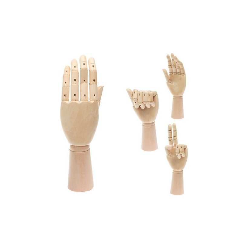 Left hand 18 cm, Natural wood