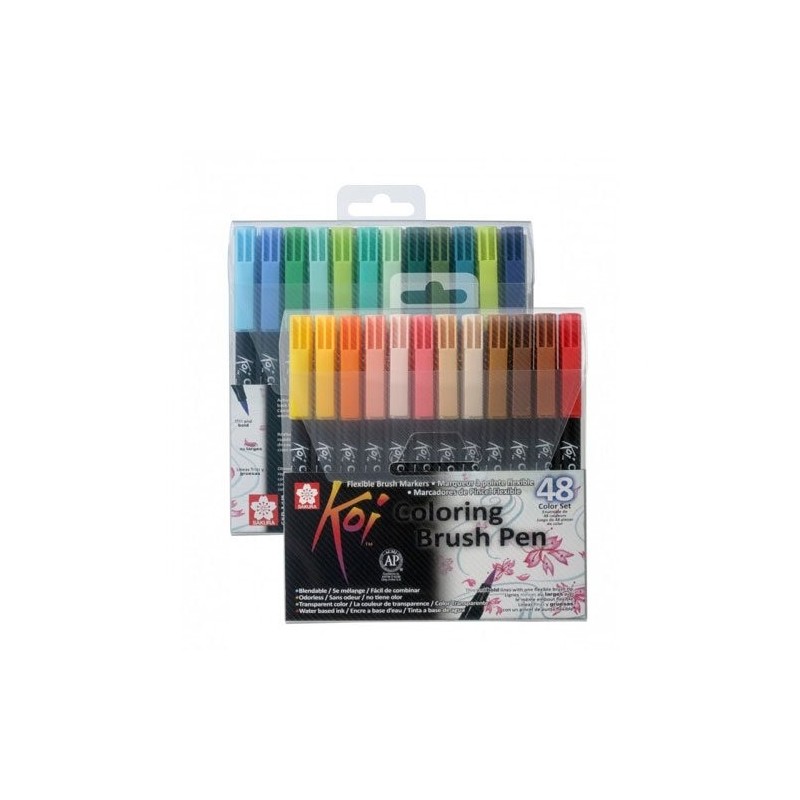 Fine art shop - Set 48 Koi Sakura markers water-brush tipped  | totenart.com