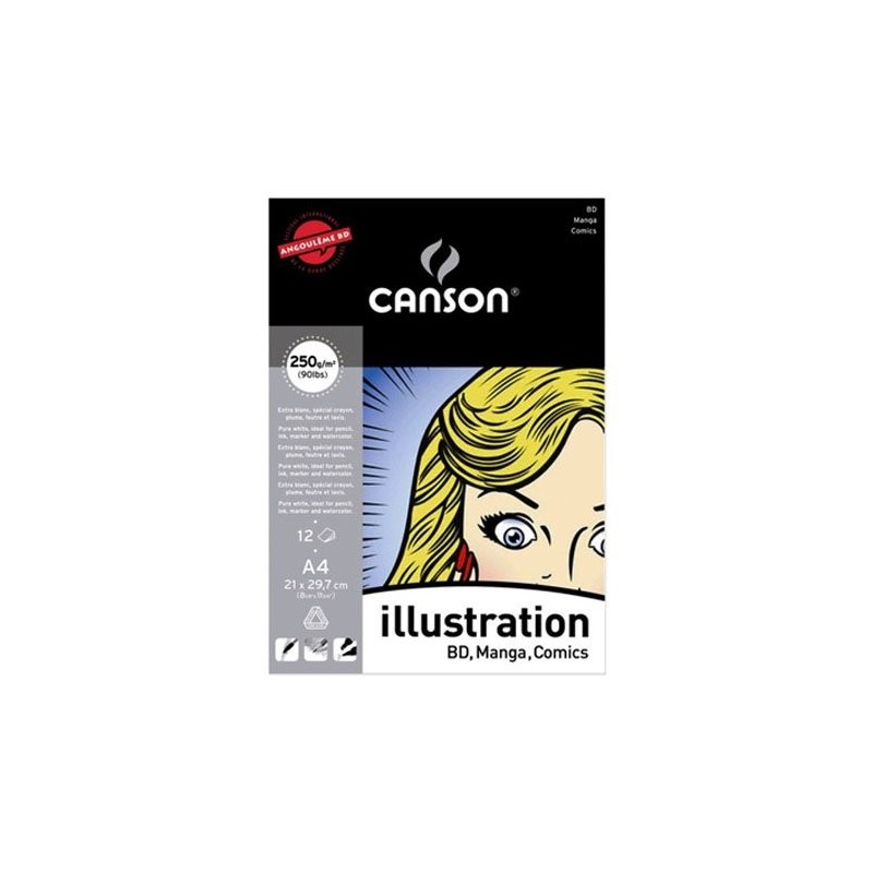 Fine art shop - Enc Bloc A4, 12H Canson Illustration Smooth 250g | totenart.com