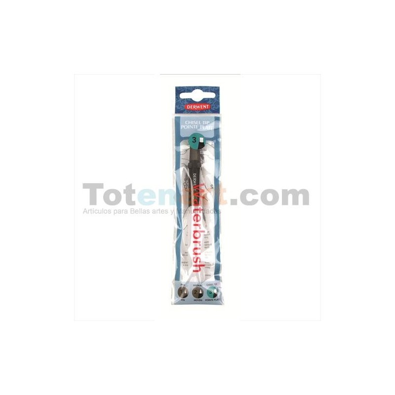  Fine art shop - Derwent refillable brush with container, n-3 Plana tip | totenart.com