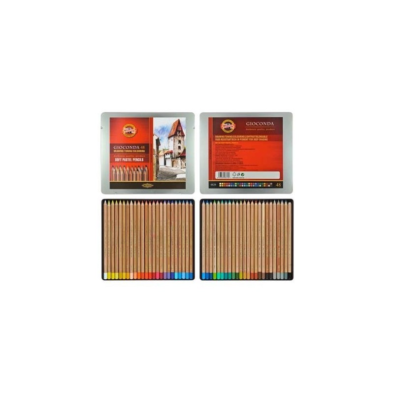  Fine art shop - Pastel Pencils metal box Giocconda Koh-i-Noor (48 colours) | totenart.com