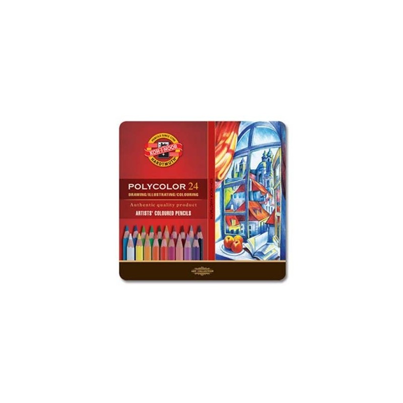  Fine art shop - Coloured pencils Metal box Polycolor 24 p. | totenart.com
