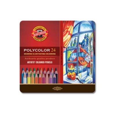  Fine art shop - Coloured pencils Metal box Polycolor 24 p. | totenart.com