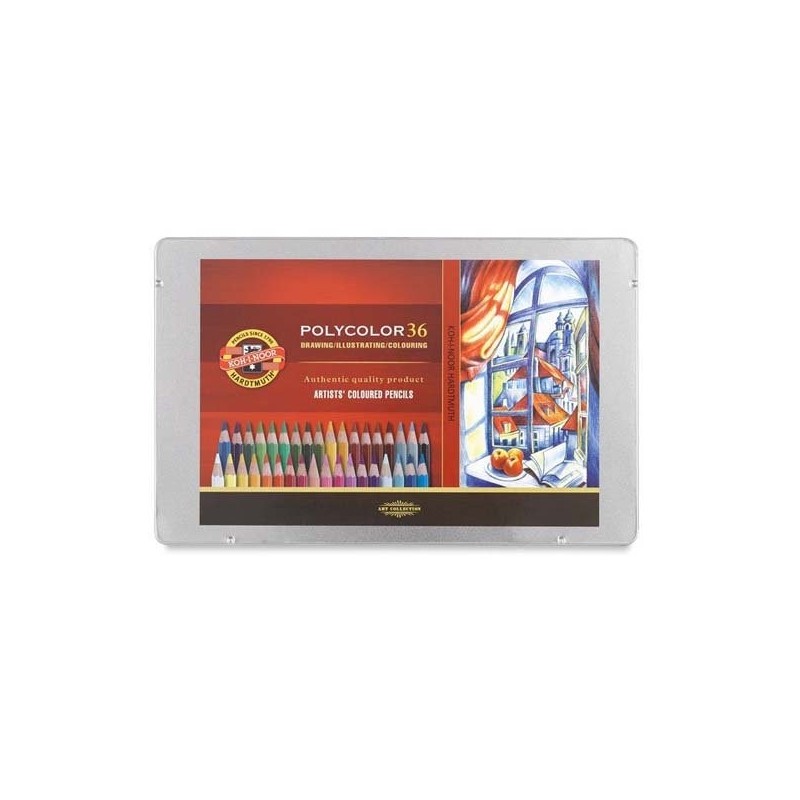  Fine art shop - Coloured pencils Metal box Polycolor 36 p. | totenart.com
