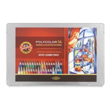  Fine art shop - Coloured pencils Metal box Polycolor 36 p. | totenart.com